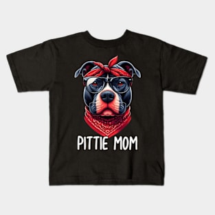 Pittie Mom Pitbull Dog Mothers Day Kids T-Shirt